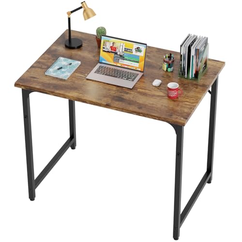 BestOffice 32 Inch Brown Computer Desk - Sturdy Modern Home Office Workstation