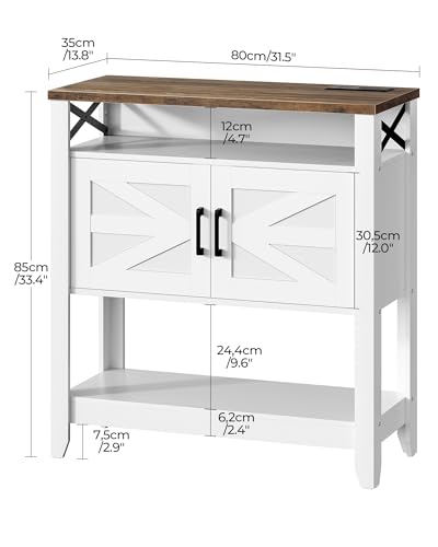 Farmhouse Console Table with Power Outlet, Storage & Entryway Design