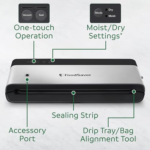 Vacuum Sealer Machine - FoodSaver PowerVac Compact Stainless Steel Black