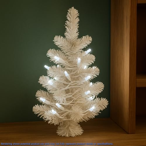 White Wire 10 LED Christmas Mini Light Set - Pure White, 5 Feet, Indoor & Outdoor