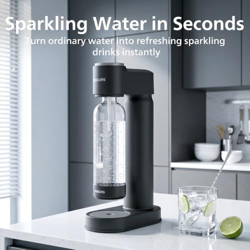 Philips Sparkling Water Maker Soda Streaming Machine Black Plastic