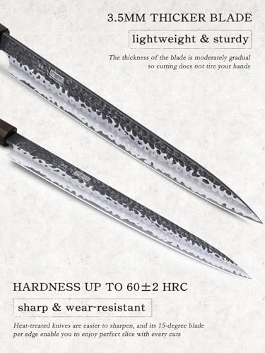 10 Inch Sushi Knife - Ultra Sharp Yanagiba Sashimi Knife with Rosewood Handle