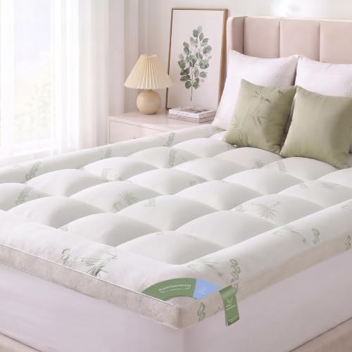King Size Pillow-Top Mattress Topper 1200 GSM Bamboo Visco Filler Deep Pocket