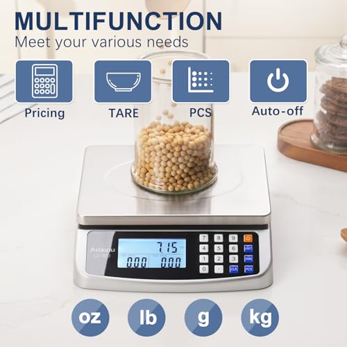 Atogou Silver 50kg/110lb Digital Food Scale with Price & Tare Functions