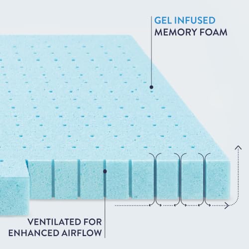 Full 2-Inch Ventilated Gel Memory Foam Mattress Topper - Cooling & Support