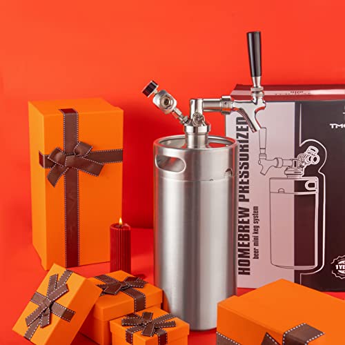 128oz Stainless Steel Mini Keg Growler with Pressurized Home Beer System