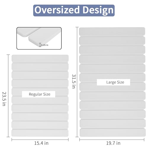 White Large Diatomaceous Earth Bath Mat 31.5 x 19.7in - Super Absorbent, Quick Dry, Non-Slip Bathroom Stone Mat