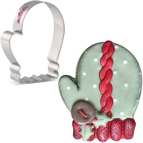 LILIAO Christmas Winter Mitten Cookie Cutter - 3.1 x 4 inches - Stainless Steel