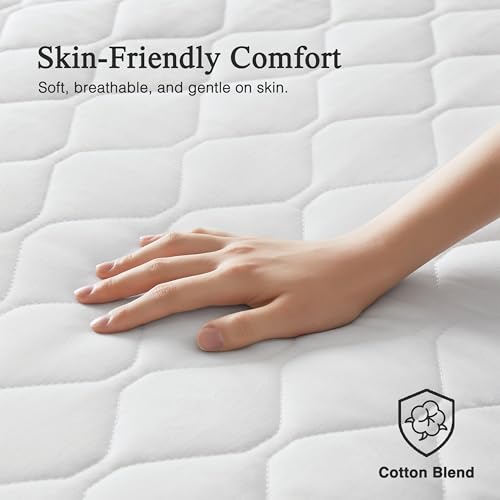 Queen Heated Mattress Pad with Secure Comfort Technology - Cotton Blend, 5-Setting Heat, Deep Pocket
