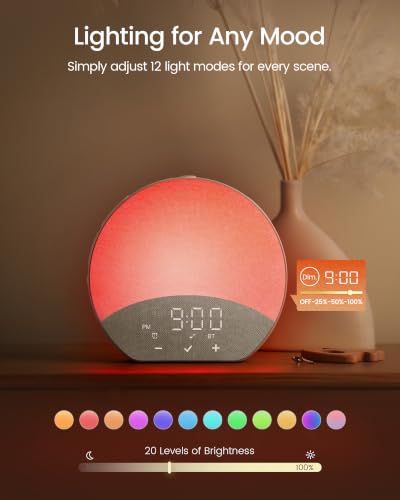 Sunrise Alarm Clock with Sound Machine - White | Dual Wake-Up Light & Sleep Sounds