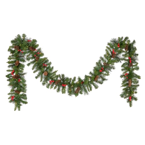 National Tree Company 9ft Pre-Lit Crestwood Spruce Christmas Garland (Plug In)