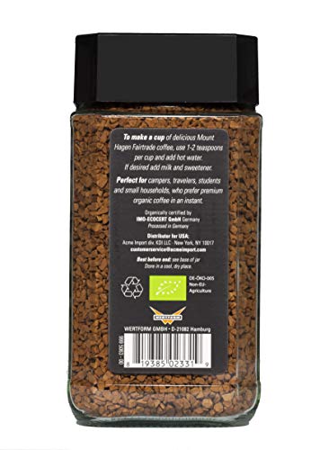 Organic Freeze-Dried Instant Coffee - 3.53oz Jar Pack of 3, Arabica Papua New Guinea
