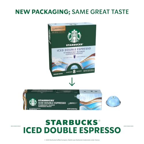 Starbucks Iced Blonde Roast Coffee Capsules for Nespresso Vertuo - 30 Count