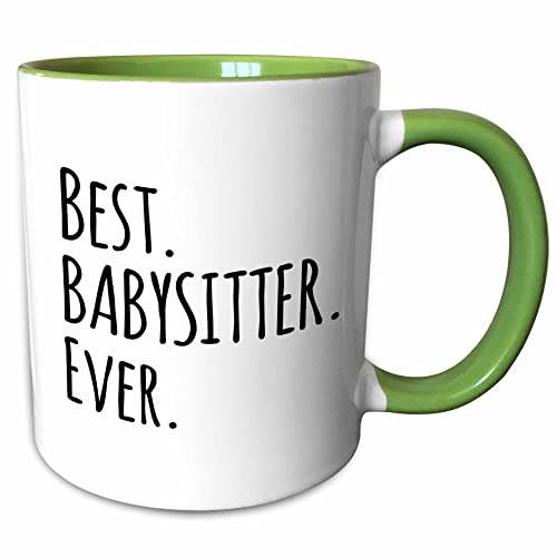Best Babysitter Ever 11oz Two-Tone Green Mug – Childminder Gift, 3dRose