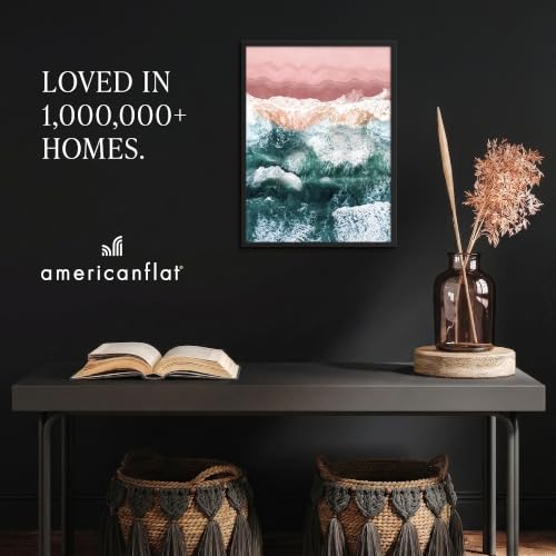 Americanflat 30x40 Poster Frame - Slim Black Molding - Vertical & Horizontal Wall Mount
