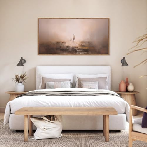 Religious Wall Art Canvas - Jesus Leaves The 99 Parable of The Lost Sheep 40x20 Inch - Variation of Jesus Leaves The 99