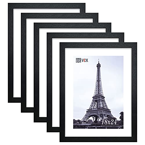 Black 18x24 Poster Frame Set - 5 Pack, Wooden Gallery Wall Frames