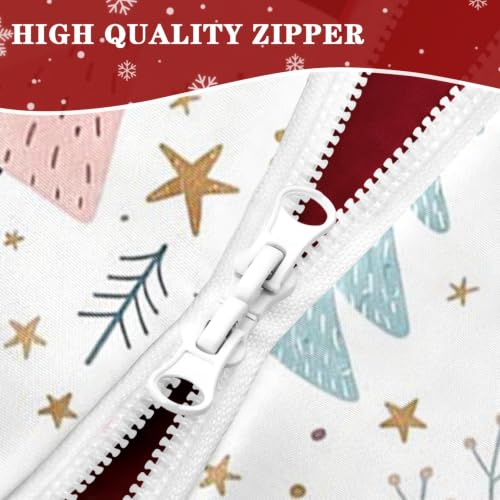 Nesker Pastel Christmas Tree Twin Zipper Bedding Set for Kids - 3 Pieces