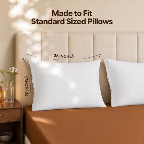 White Set of 8 Waterproof Zippered Pillow Protectors - Standard Size
