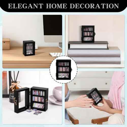 Anxiety Mini Bookshelf Miniature Library Decor with 60pcs Mini Books£¬Small Bookshelf Decoration for Book Lovers,Relieving Gifts to Get Rid of Your Anxiety (Black)