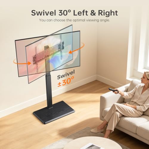Afaloona TCP01-M-A02 Universal Floor TV Stand for 32-75 Inch TVs, Height Adjustable, Swivel, Max 110 lbs