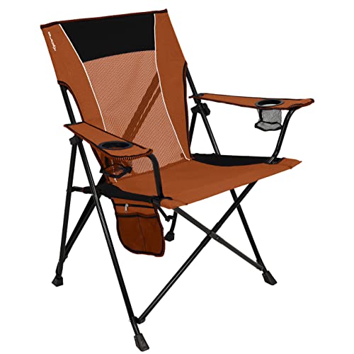 Kijaro Dual Lock Camping Chair - Victoria Desert Orange, Portable & Heavy Duty