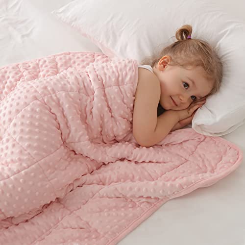 Kids Weighted Blanket Twin 7lb Pink Breathable Minky All-Season Sleep Aid Variation of THIS listing