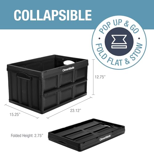 Obsidian 62L Collapsible Storage Bins - 3 Pack Heavy Duty Stackable Containers