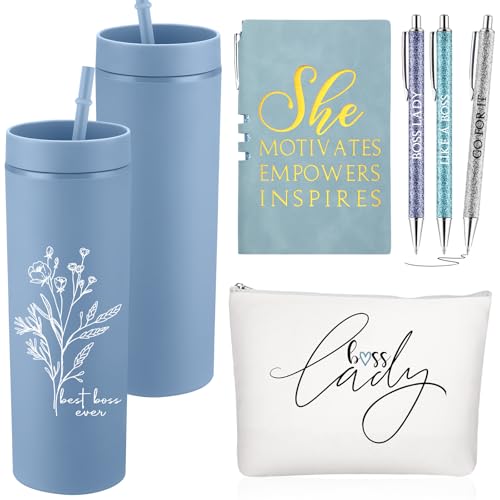 Funnymoom Boss Lady Gift Set Blue - Boss Appreciation Gift for Women, Bosses Day & Birthday