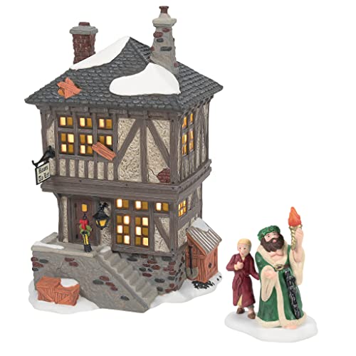 Department 56 Dickens Village Miner's Home & Ghost of Christmas Figurine Set