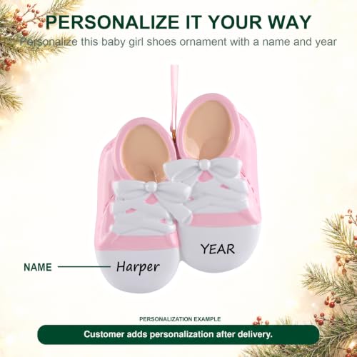 MAXORA Baby Christmas Ornament - Personalized First Christmas Shoe