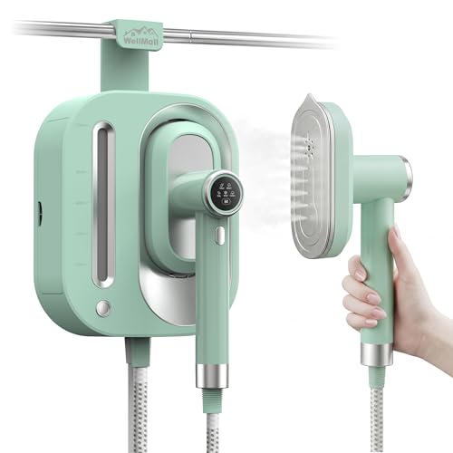 WellMall Green Hanging Handheld Garment Steamer 2-in-1 Clothes Iron & Steamer