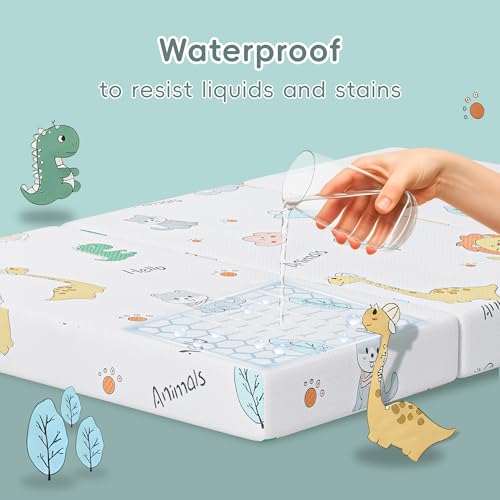 VRSHOAT 38x26x3 Inch Trifold Pack and Play Mattress for Baby Toddler, Waterproof & Breathable
