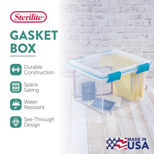 Sterilite 32 Quart Gasket Storage Box with Lids - 4 Pack, Home & Office Organization