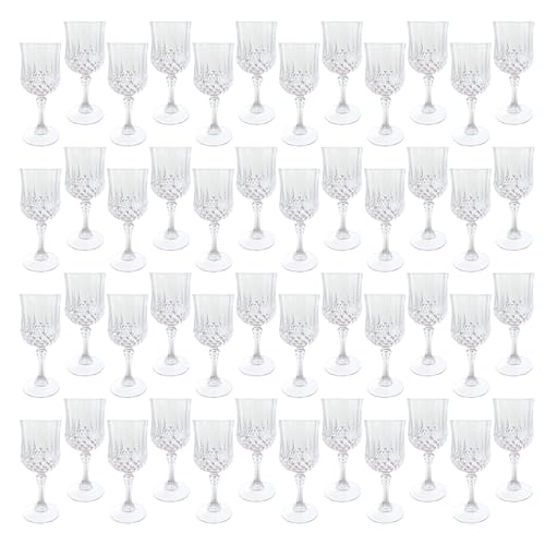 Transparent 48-Pack Plastic Wine Glasses 7oz for Wedding & Party Use