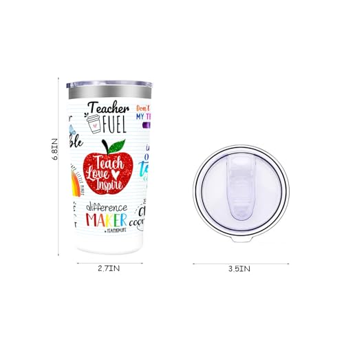 20oz Stainless Steel Teacher Appreciation Tumbler Cup with Leakproof Lid