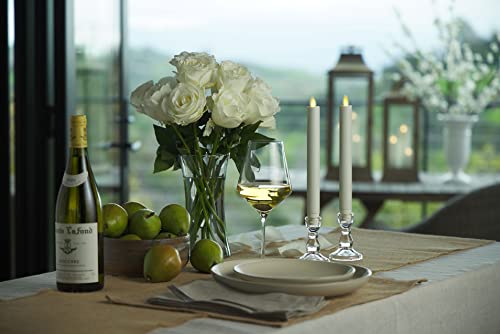 Luminara Ivory White Set of 2 Moving Flame LED Taper Candles Flameless