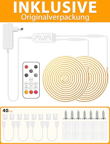 Lamomo COB LED Strip Lights 65.6ft Rope Light with Remote, Natural White