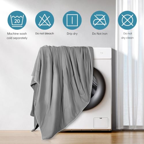 Cooling Comforter King - Dark Gray, Double-Sided Q-MAX 0.45+ Bed Quilt
