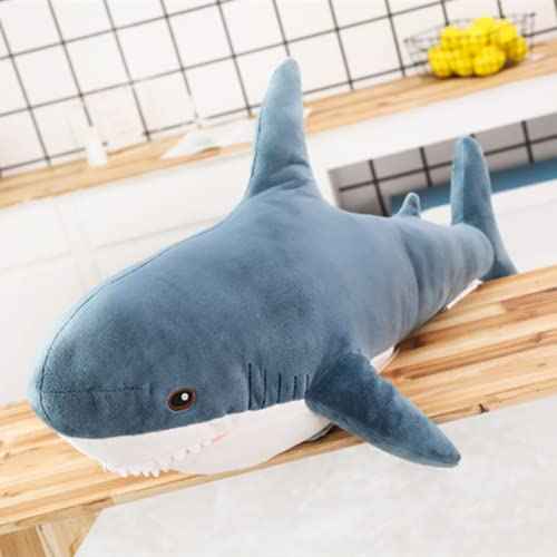 Shark Stuffed Animal Plush,Soft Shark Plush Pillow Toy,Plush Large Shark Toys for Home Decoration Kids Gift (Blue, 24 inches)
