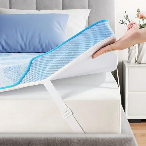 PERLECARE Twin Mattress Topper 3 Inch Medium Firm Gel Memory Foam