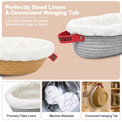 Sourdough Bread Proofing Basket Set with Beeswax Bag - Artisan Baking Kit