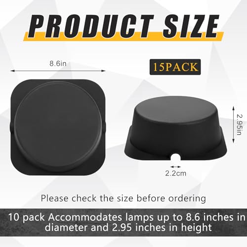 Tuanse 15 Pack Recessed Light Covers 8.6 Inch Fire-Resistant Can Lights Black