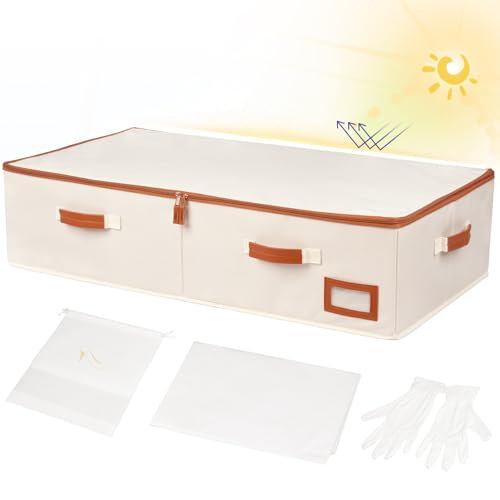 Large Wedding Dress Storage Box with Accessories Organizer - Dustproof & Foldable