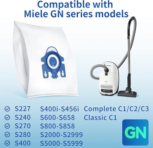 Rowhalf 12 Pack 3D Airclean Dust Bags for Miele GN C1 C2 C3 S2 S5 S8