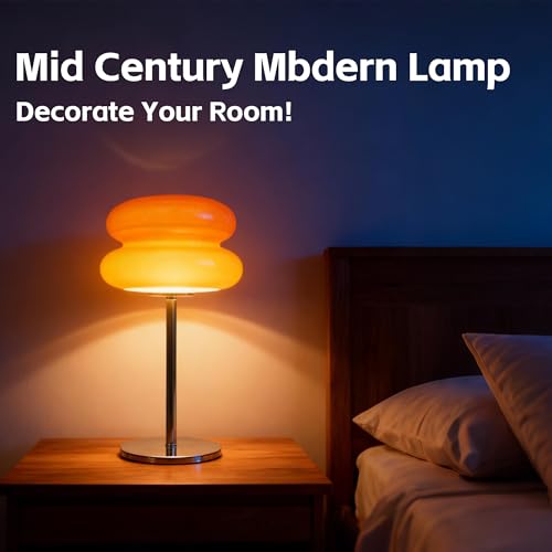 Xiaojuande Orange Glass Mushroom Lamp 01-Orange - Dimmable USB Table Light