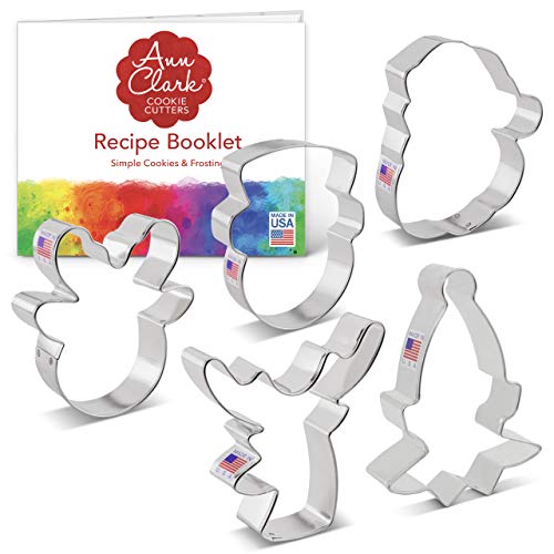 Ann Clark Christmas Cookie Cutters Set of 5 - Made in USA Holiday Baking