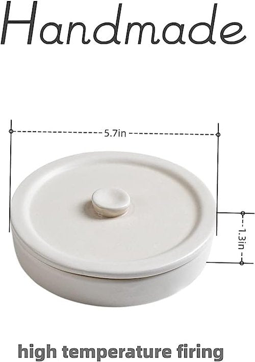Cosnou Ceramic Margarita Salt Rimmer with Lid Home Bar Accessories for Seasoning - Rimmers for Drinks - Bartender Kit Tools - Bar Decor ，Sugar Salt Rimmer Plate （Hand Make）