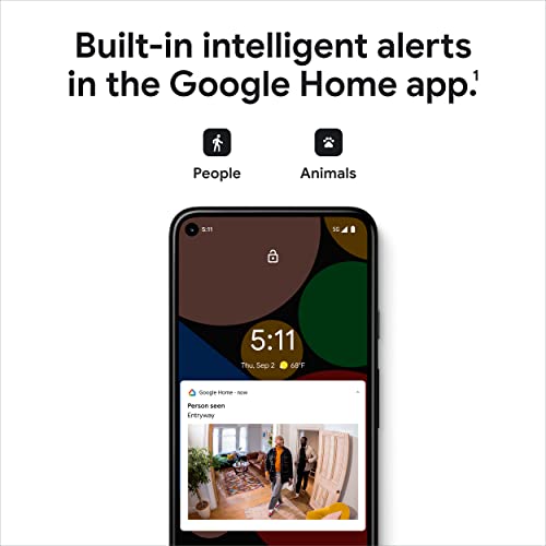 Google Nest Security Cam 1080p Wired Snow - 2nd Generation Indoor Camera