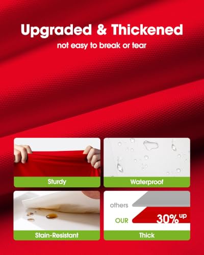 Pureegg Red 54 x 108 Inch Disposable Tablecloths - 10 Pack, Rectangle, Leakproof & Sturdy